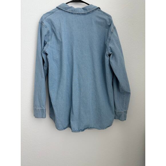 Wrangler Light Blue Western Embroidered Blouse - Picture 4 of 8